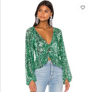 REVOLVE MINT SEQUIN TOP - For Love & Lemons